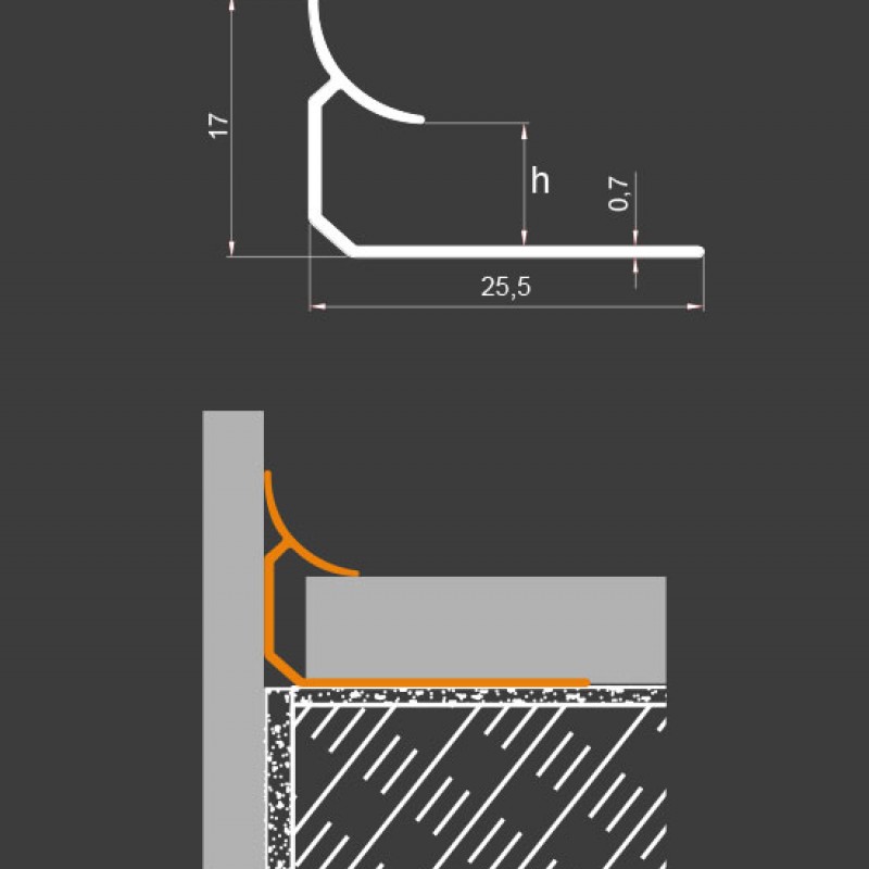 Aluminium Inneneckprofil