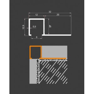 Aluminium Square Edge Profile