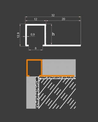 Aluminium Square Edge Profile