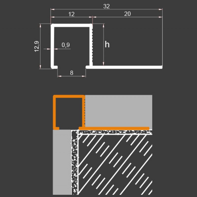 Aluminium Square Edge Profile