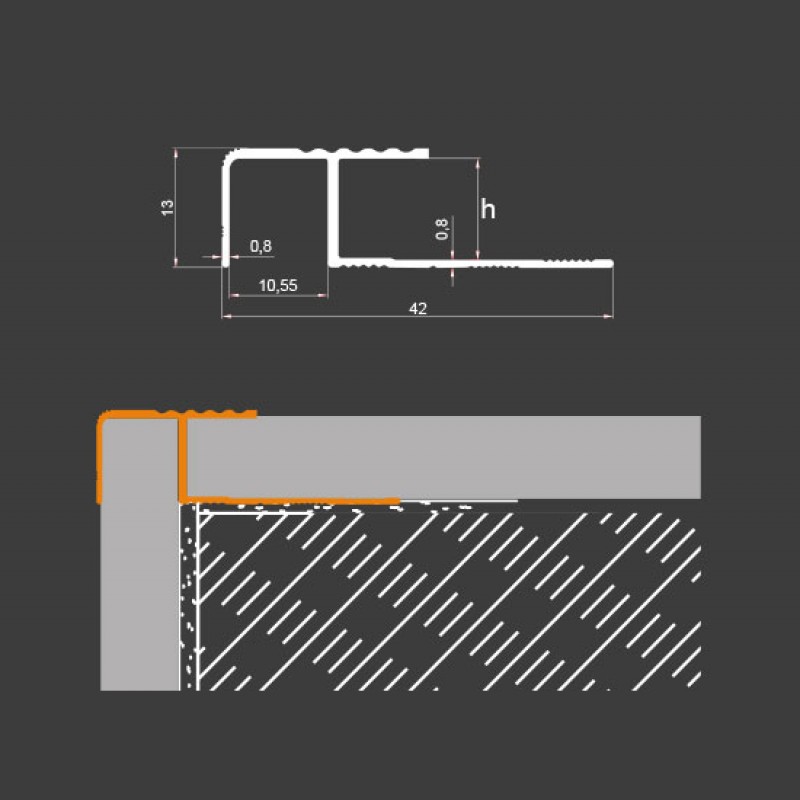 Aluminium Treppenstufenprofil